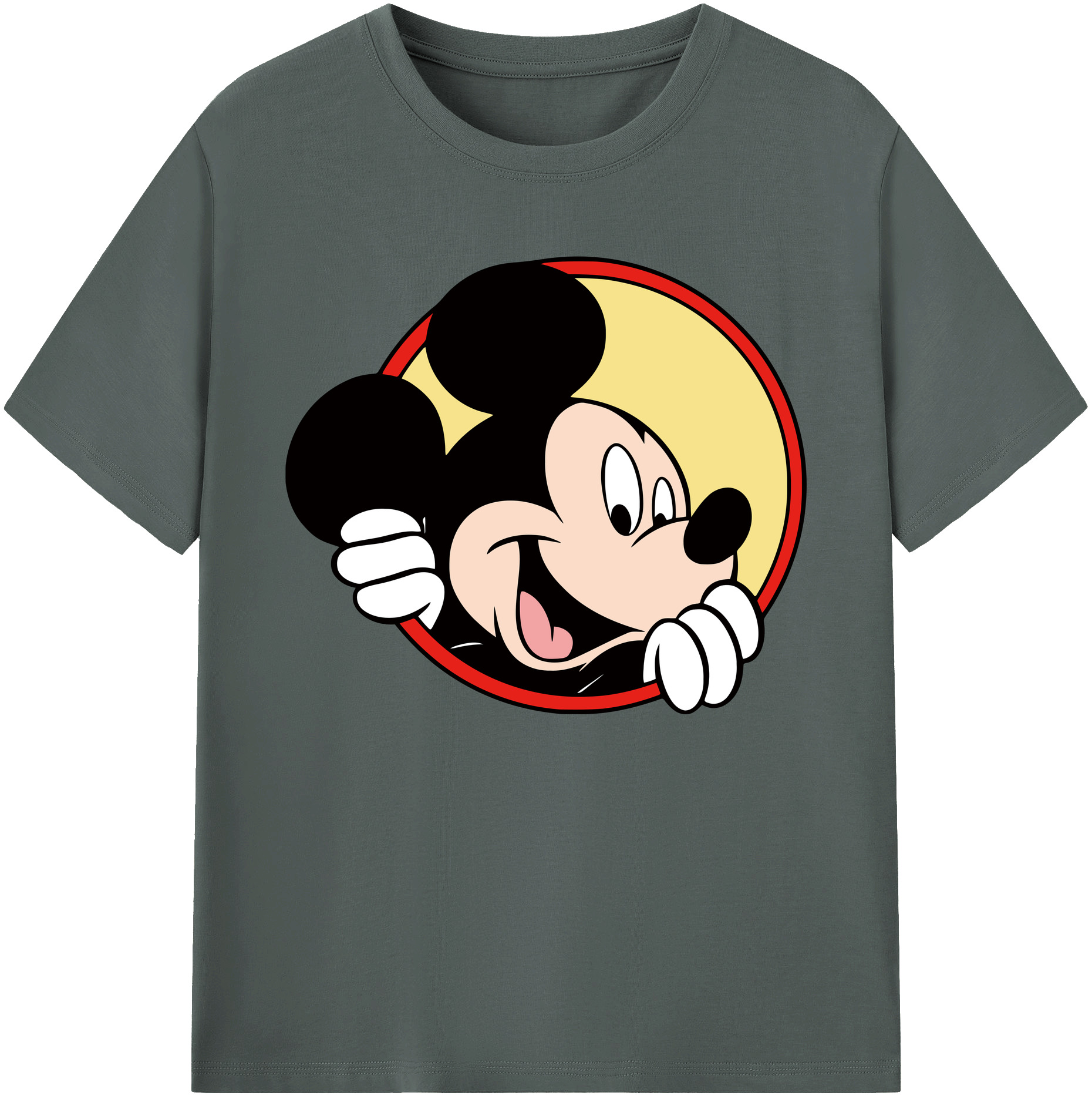 ミッキーマウス Mickey Mouse 綿100％ メンズ半袖Tシャツ｜肌触りやわらか＆通気性